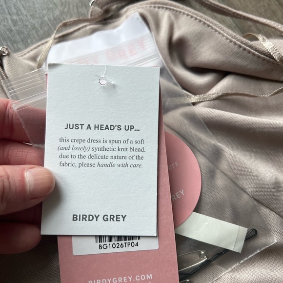 Birdy Grey Ash Crepe Bridesmaid Dress in Taupe Size Large - Picture 7 of 12
